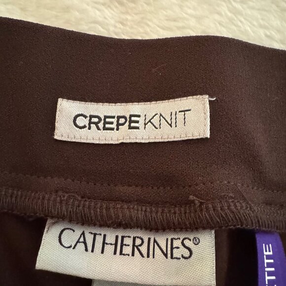 Catherines Dark Brown Crepe Knit Pull On Slacks Size 1XWP (18/20) NWT - Picture 10 of 15